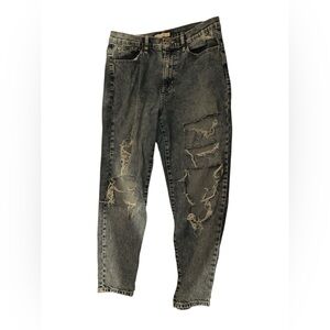 SO Women’s Washed Out Blue Slim Straight Ripped Jeans